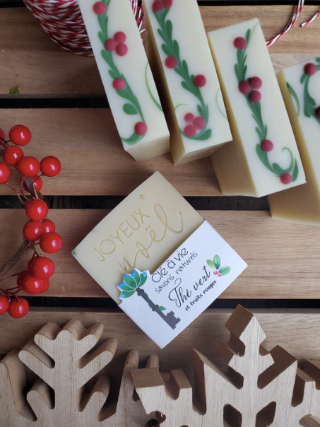 Savon thé vert et fruits rouges - Joyeux Noël - Clé à Vie